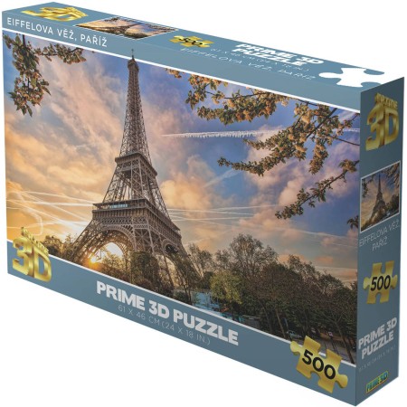 PUZZLE Prime 3D Eiffelova věž Paříž 61x46cm 500 dílků holografické