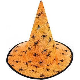 KARNEVAL Klobouk oranžový čaroděj špičatý dospělý KARNEVALOVÝ DOPLNĚK