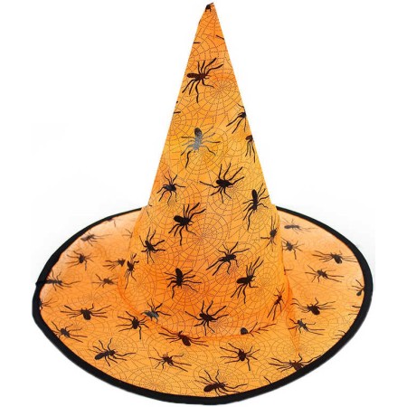 KARNEVAL Klobouk oranžový čaroděj špičatý dospělý KARNEVALOVÝ DOPLNĚK
