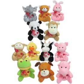 PLYŠ Zvířátko se srdíčkem 20cm s mašličkou 12 druhů *PLYŠOVÉ HRAČKY*