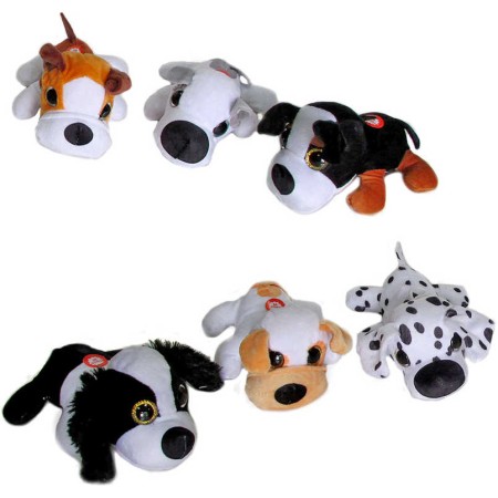 PLYŠ Pejsek ležící 15cm na baterie Zvuk 6 druhů *PLYŠOVÉ HRAČKY*