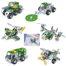 MALÝ MECHANIK Vojenská technika kovová STAVEBNICE typu Merkur 6 druhů