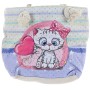 Kabelka přes rameno kočičika 28x20cm třpytivá látková taštička na zip