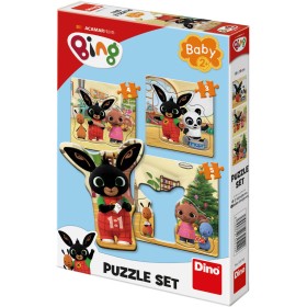 DINO Baby puzzle 12 dílků Bing a kamarádi 18x18cm skládačka 3v1 velké dílky
