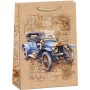 ARGUS Taška dárková veterán modrý 31x42x12cm papírová natur Eco Friendly