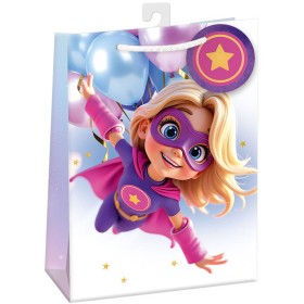 ARGUS Taška dárková akční hrdinka 23x32x13cm papírová lesklá