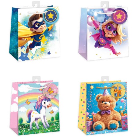 ARGUS Taška dárková 19x23x12cm papírová různé motivy 4 druhy