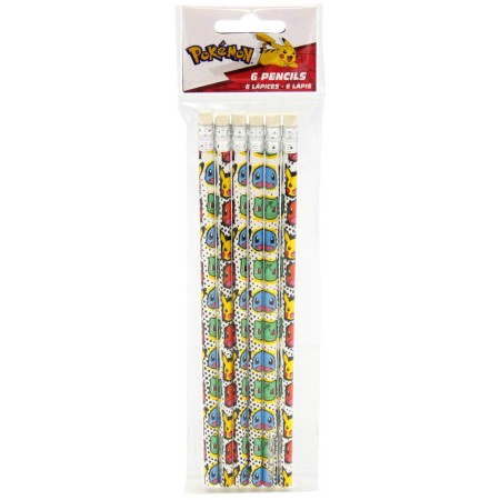 Obyčejná tužka s gumou set 6ks Pokémon dětské školní potřeby