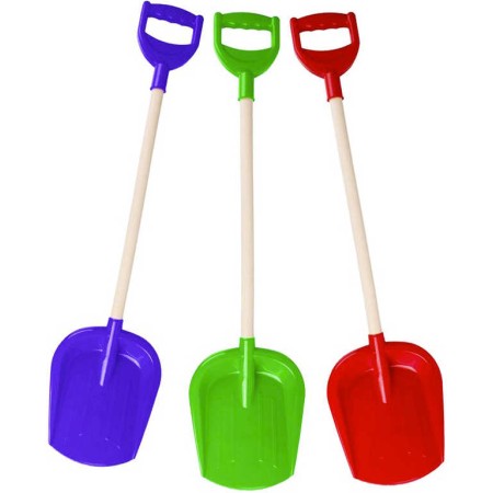 Lopata plastová s dřevěným úchytem 75cm 3 barvy