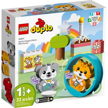 LEGO DUPLO Moje první štěňátko a koťátko na baterie Zvuk 10977 STAVEBNICE