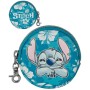 Peněženka dětská Stitch kapesní kulatá na zip s karabinkou