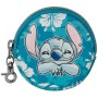Peněženka dětská Stitch kapesní kulatá na zip s karabinkou