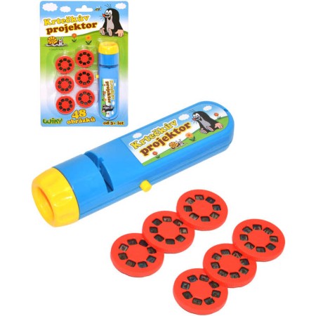 KRTEK (Krteček) Mini projektor na baterie 48 snímků Světlo na kartě