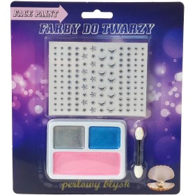 Barvy na obličej dětské perleťové 3 barvy se samolepkami