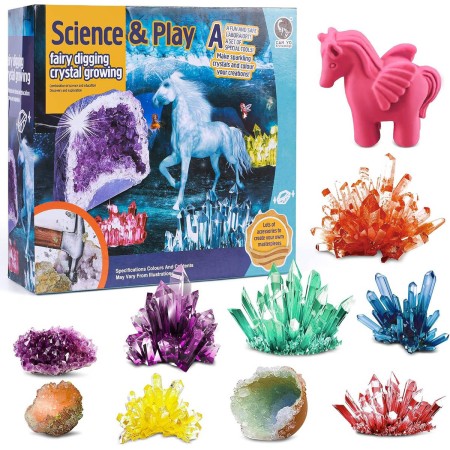 Výroba krystalů a tesání jednorožec vědecký kreativní set v krabici