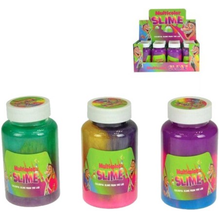 Sliz duhový 250g zábavná hmota v plastové lahvičce 3 barvy