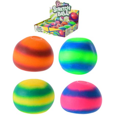 Míček měkký strečový 7cm balónek duhový antistresový 4 barvy