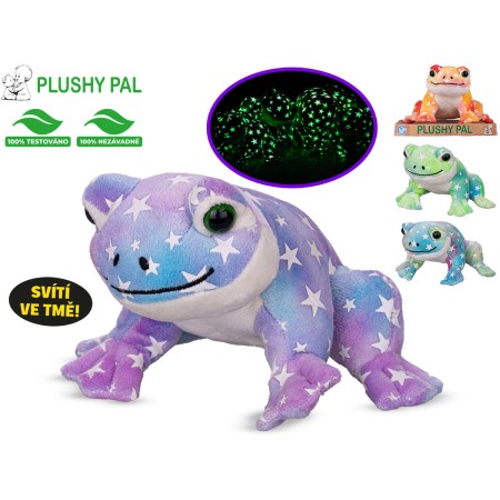 PLYŠ Žabka svítící ve tmě na usínání 4 barvy na výběr