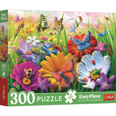 TREFL PUZZLE Easy Piece Hmyz na louce 60x40cm 300 dílků skládačka