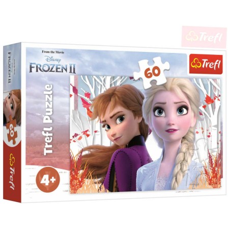 TREFL Puzzle Kouzelný svět Anny a Elsy Frozen 2 (Ledové Království) 33x22cm 60 dílků