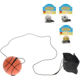 Míček vracející se balónek 6cm na gumičce 4 druhy v sáčku