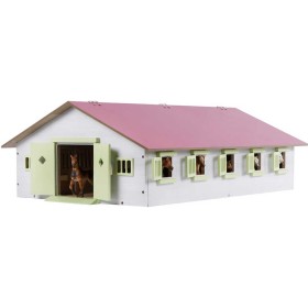 DŘEVO Stáj pro koně 62x43x22cm růžová 1:32 *DŘEVĚNÉ HRAČKY*
