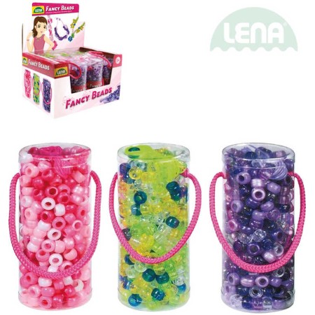 LENA Korálky perly set v doze se šňůrkou různé barvy plast 32720