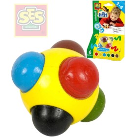 SES CREATIVE Kulička voskovka barevná baby kreslící 6 barev pro miminko