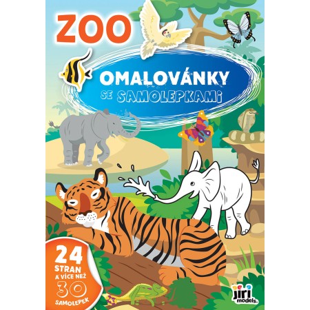 JIRI MODELS Omalovánky se samolepkami A4+ ZOO Zvířátka II.