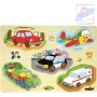 WOODY DŘEVO Puzzle muzikální dopravní prostředky zvukové set 5 dílků
