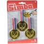 SIMBA Dětská zlatá medaile 6cm trikolora set 3ks na kartě plast