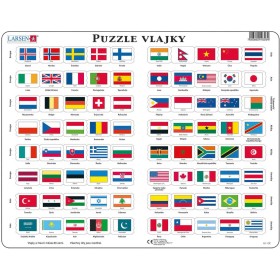 LARSEN Puzzle deskové vzdělávací Vlajky 80 dílků