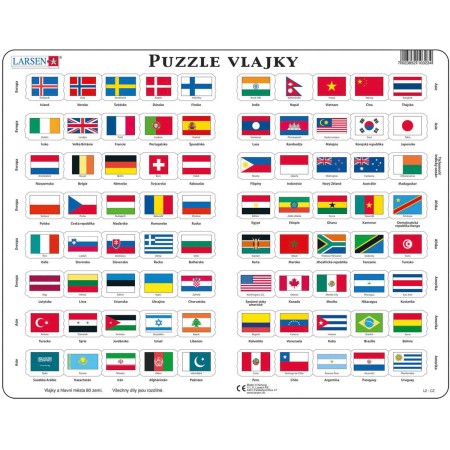 LARSEN Puzzle deskové vzdělávací Vlajky 80 dílků