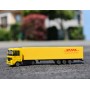 Auto kamion DHL Přeprava zásilek tahač kovový s návěsem volný chod