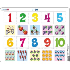 LARSEN Puzzle deskové vzdělávací Čísla 1-10 10 dílků
