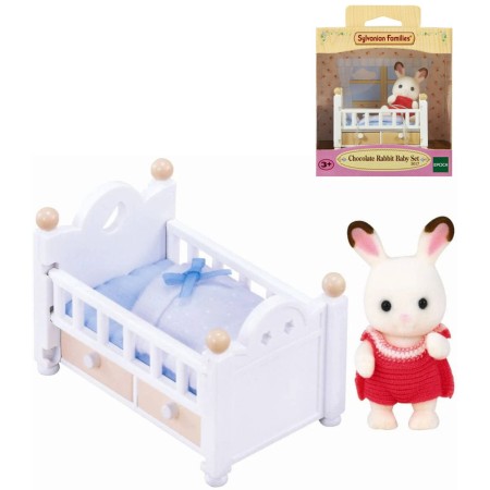 Sylvanian Families baby Chocolate králík + postýlka herní set v krabici