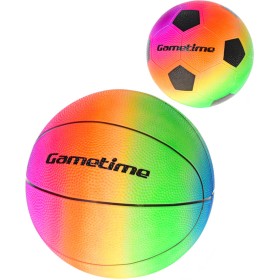 Míč Gametime baby duhový balon junior fotbal / basketbal 2 druhy