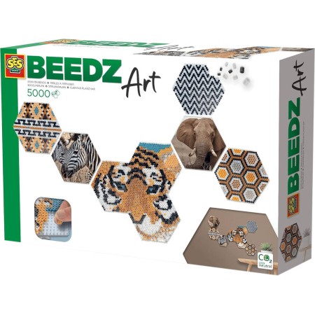 SES CREATIVE Beedz zažehlovací 3D korálky hexagonální Art safari 5000ks