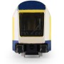 Vlak regionální kovový model mini 1 vagon žlutomodrý v krabici