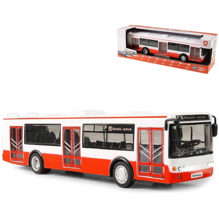 Autobus hlásí zastávky MHD Červený zpětný chod na baterie Světlo Zvuk CZ