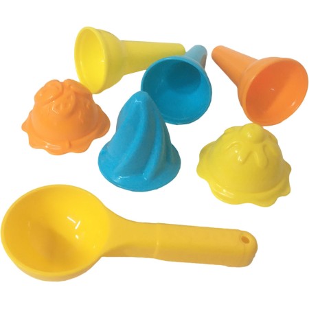 PL Formičky zmrzlina set 3 kornouty s kopečkem zmrzliny se lžící na písek