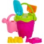 PL Sada na písek holčičí kyblík zámek set s konvičkou a nástroji 7ks různé barvy