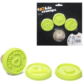 Razítka na sušenky set 3ks doplněk do dětské kuchyňky silikon/dřevo