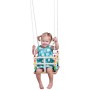 DŘEVO Baby houpačka závěsná se zábranou natur duhová pro nejmenší
