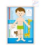 WOODY DŘEVO Puzzle kluk naučná skládačka set 13 dílků s podložkou