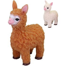 Zvířátko soft lama 9cm strečové natahovací gumové 2 barvy