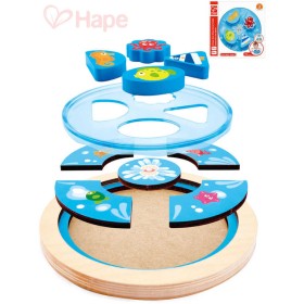 HAPE DŘEVO Baby puzzle kruhové moře skládačka v rámečku pro miminko