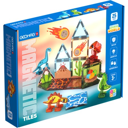 GEOMAG Magnetic Tiles Dino 25 dílků magnetická STAVEBNICE