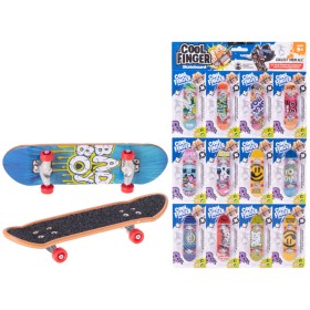 Skateboard prstový kovový prkno s grafikou různé druhy na kartě