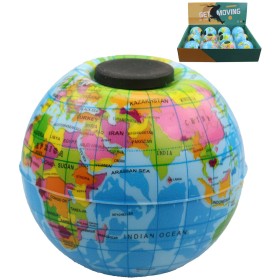 Míček gumový spiner planeta zeměkoule 8cm točící se antistresová